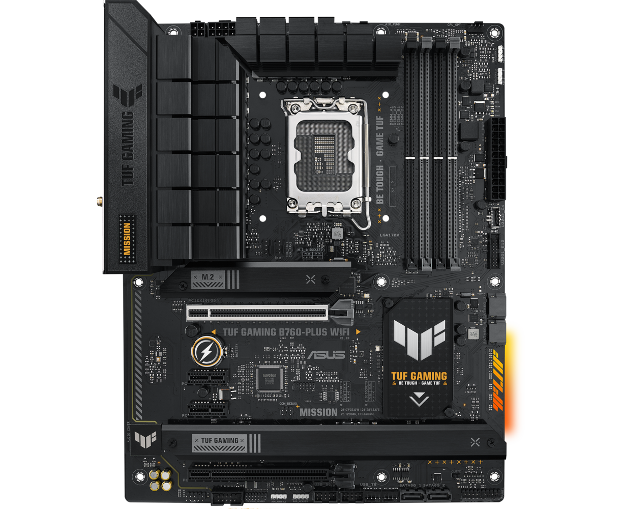 MB s1700 ASUS TUF GAMING B760-PLUS WIFI ATX 4x DDR5 2x PCI Ex16 2x PCI Ex1 3x M.2 USB-C HDMI DP 2.5 GLAN Wi-Fi 6 (90 MB1 ER0-M0 EAY0)
