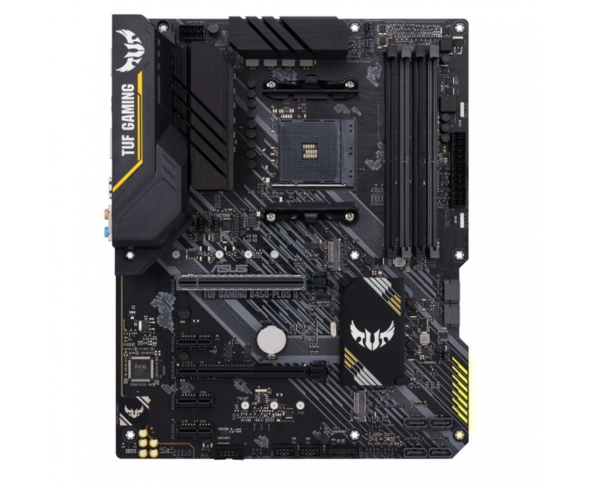 MB s AM4 ASUS TUF GAMING B450-PLUS II AMD B450, 4x DDR4-2666 МГц, 2x PCI-Ex16, 2x M.2, Standard-ATX