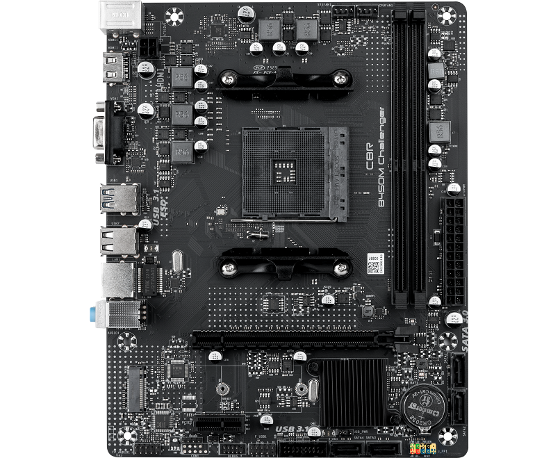 MB s AM4 CBR B450 M Challenger (MB-MSB450-65 W-BLK), AMD B450,Micro ATX, 2x DDR4