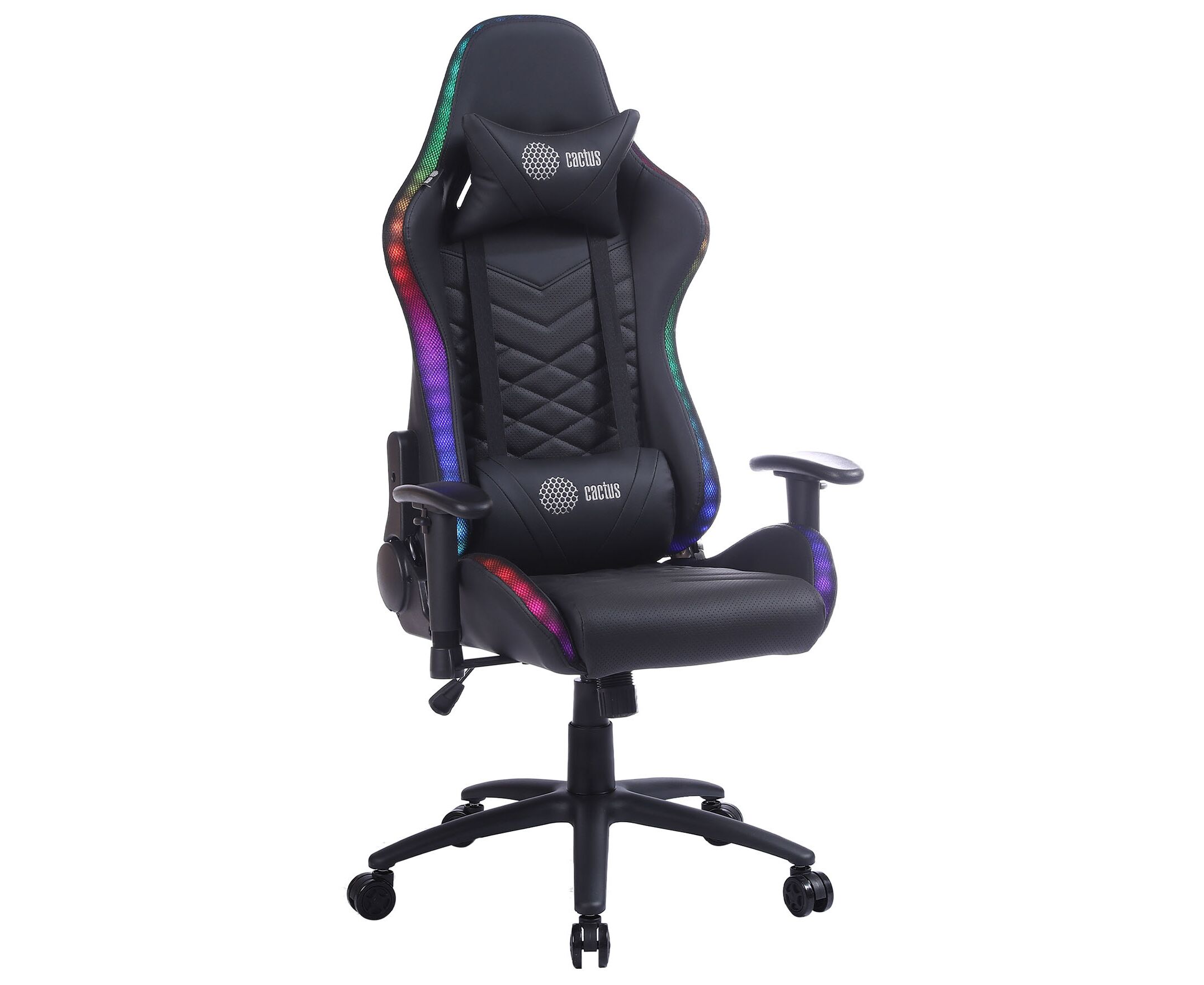 Кресло игровое Cactus CS-CHR-0099 BL черный с подголов.