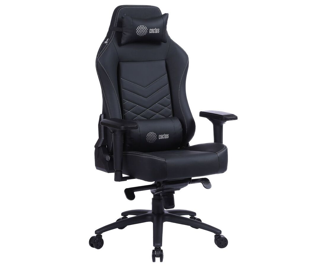 Кресло игровое Cactus CS-CHR-0112 BL черный с подголов.