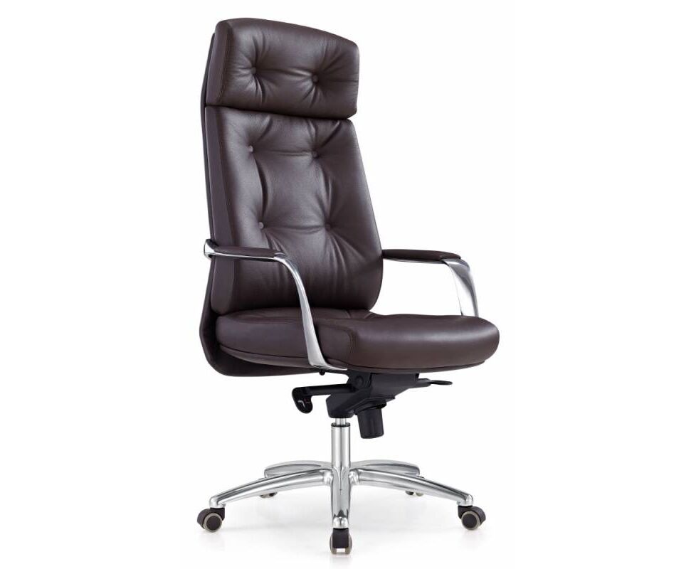 Кресло руководителя Бюрократ _DAO/Brown коричневый кожа крестовина алюминий