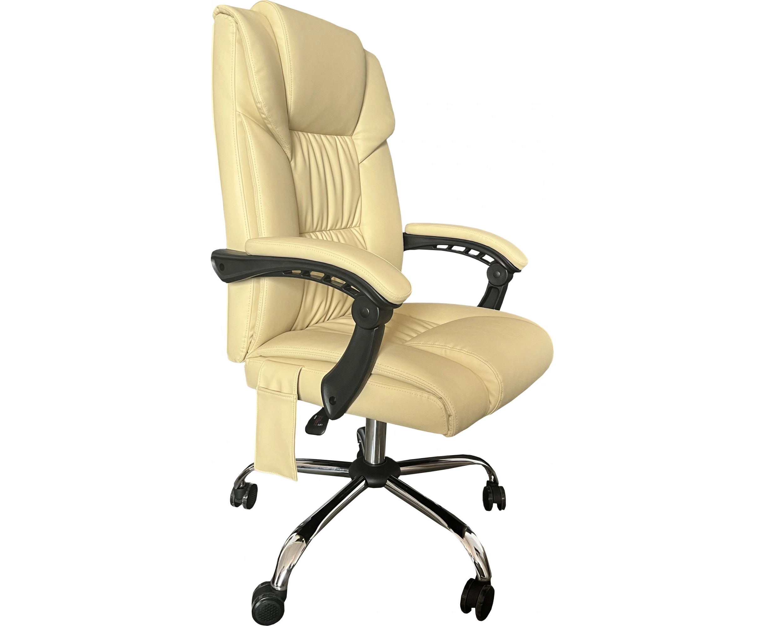 Кресло Cactus CS-CHR-OC04 M-WT с вибромассажем слоновая кость эко кожа крестовина