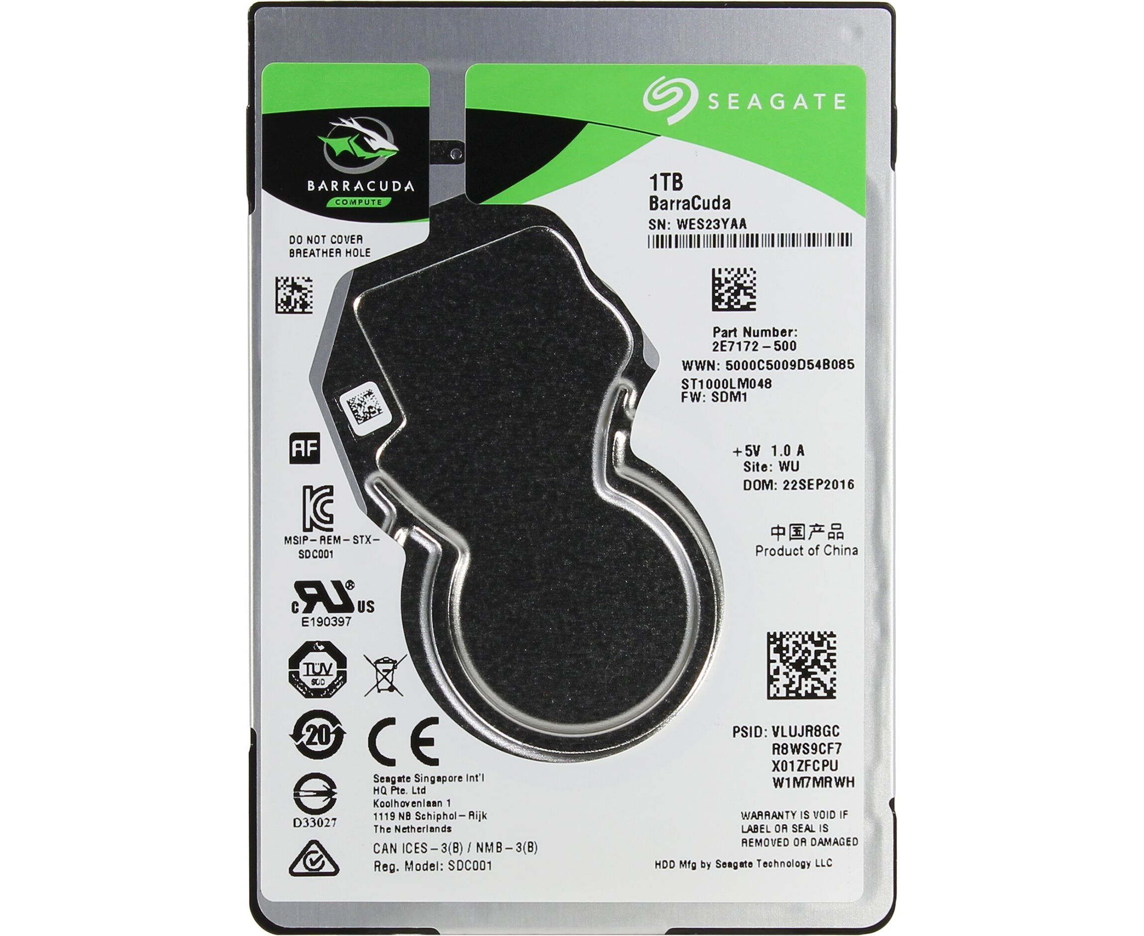 HDD 2.5" 1.0 TB 5400rpm SATA3 128 MB Seagate Barra Cuda (ST1000 LM048) 7 mm