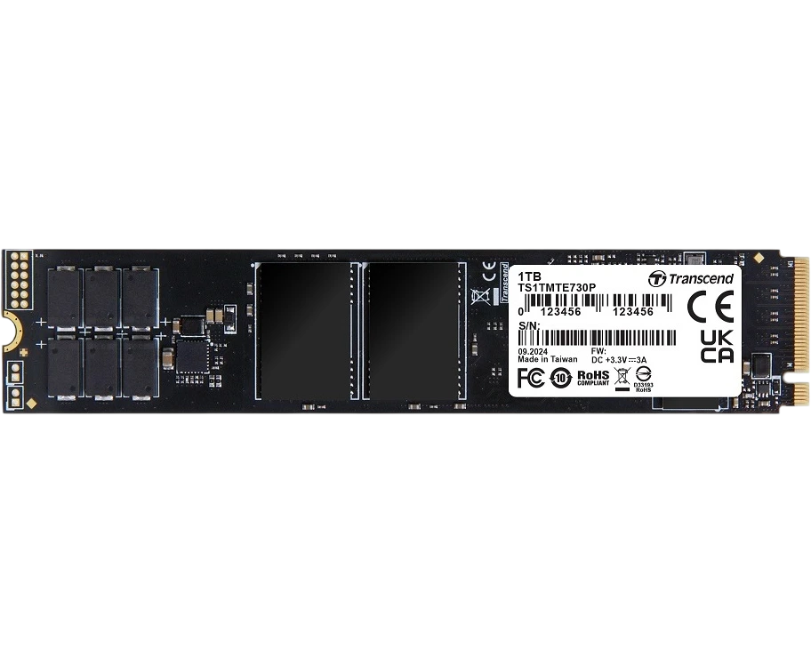 SSD Transcend MTE730 P 1 Тб (TS1 TMTE730 P), M.2 22110, PC Ie Gen4x4, M-Key, 3 D TLC Power Loss Protection, темп. режим от -40 С до +85 С