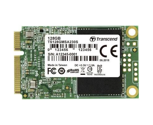 SSD Transcend MSA230 S (TS128 GMSA230 S), m SATA SATA III, 3 D NAND TLC, 128 Гб