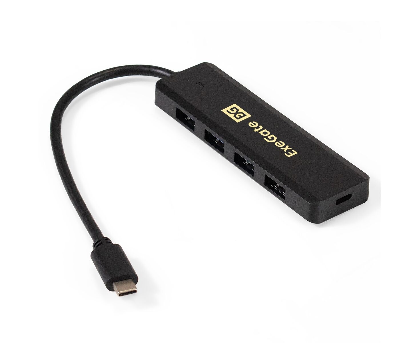 USB-Хаб (концентратор) Exe Gate DUB-4 CP/1 EX293986 RUS (кабель-адаптер USB Type C - 4x USB3.0, Plug Play, черный)