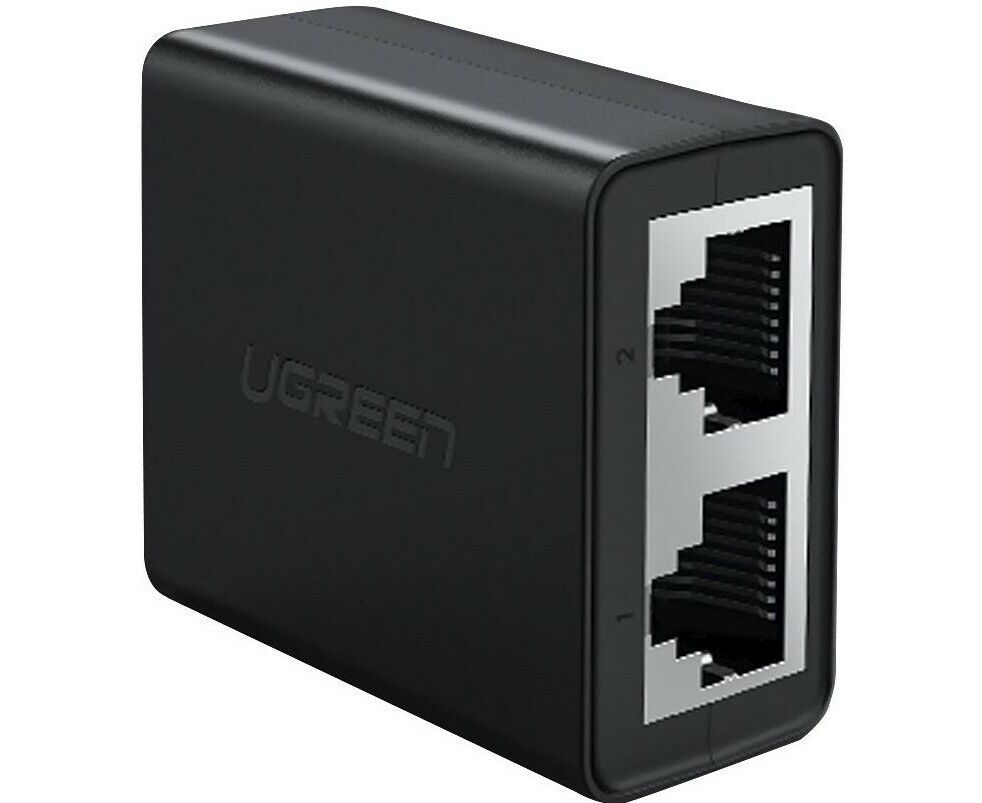 Конвертер UGREEN CM210 50923 RJ 45 1 to 2 Ethernet Converter 2 Pack Black