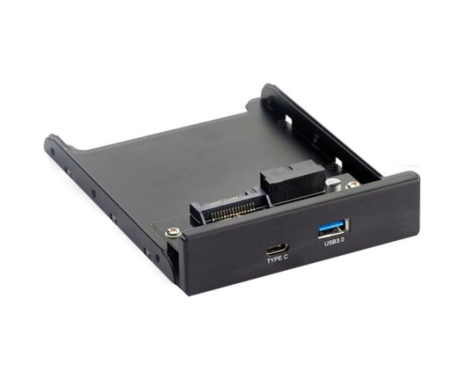 Планка USB на переднюю панель Exe Gate U3 H-617, 3,5", 1*USB3.0+1*Type C, черная, металл, подсоединение к мат. плат 280447