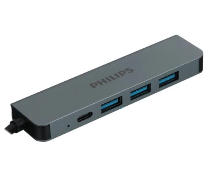 Разветвитель Philips SWV6015 B/70 USB С-HDMI+USB A+USB C 5в 1 длина кабеля 10см