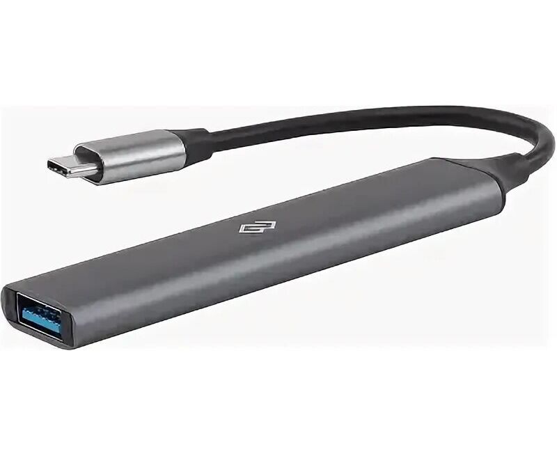 Разветвитель USB-C Digma DHUB-5 USB-AC-3.0 5порт черный