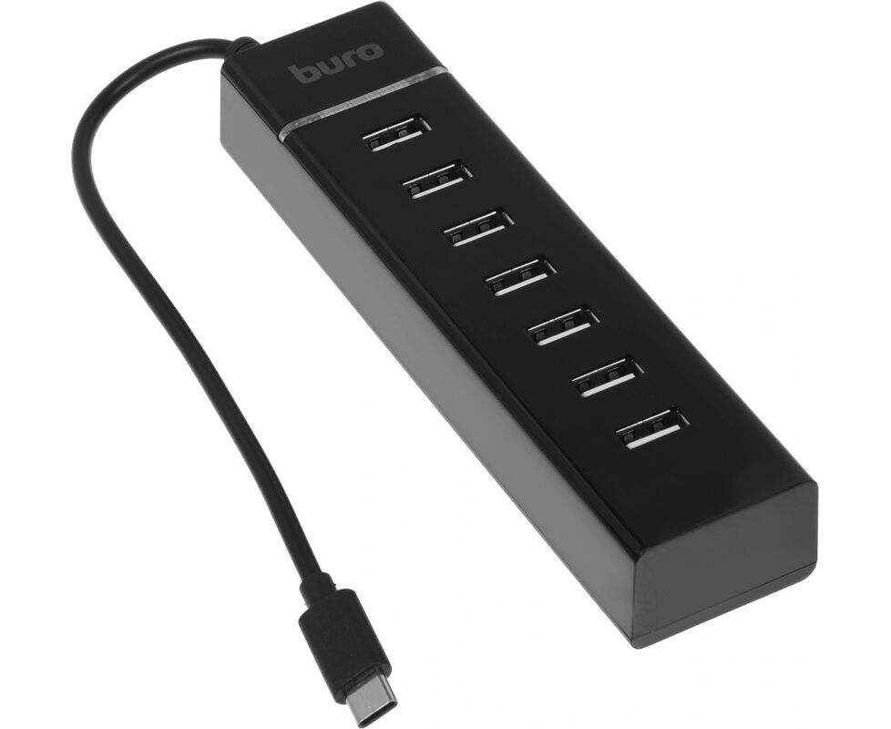 Разветвитель USB-C Buro BPH-C-P107 (BU-USBC-HUB-7 U2) 7порт черный