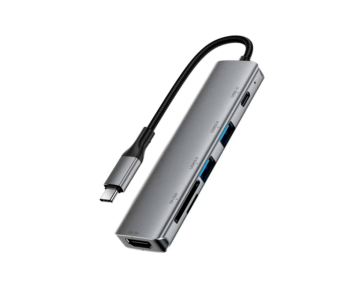 HUB ACEFAST J18 USB-C 6-in-1 docking station metal gray