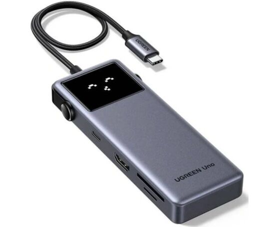 Хаб UGREEN CM889 (75179) 7-in-1 USB-C Hub With 1*HDMI 3*USB-A USB-C PD SD micro SD серый космос
