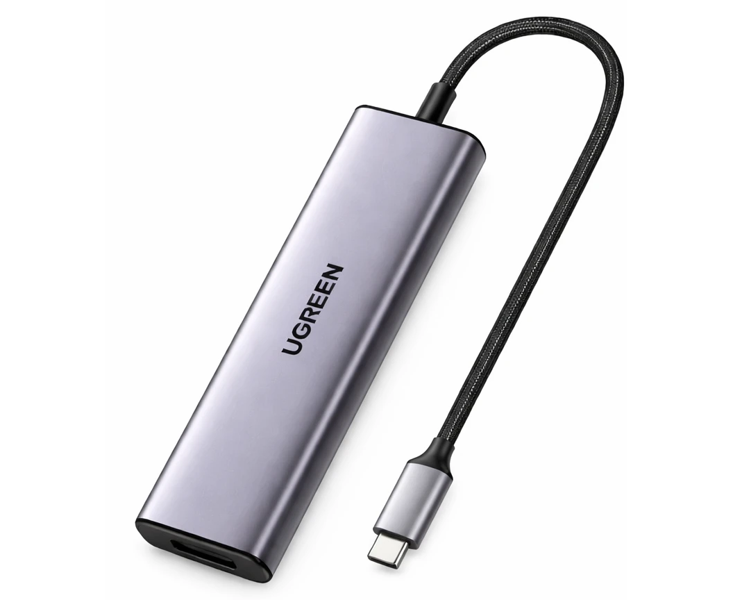Хаб UGREEN CM511 (75586) 6-in-1 USB-C Hub With 3*USB-C 2*USB-A PD серый космос