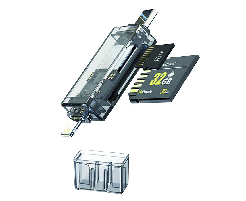 Картридер WALKER WCD-71 SD/micro SD Type-C-Lightning