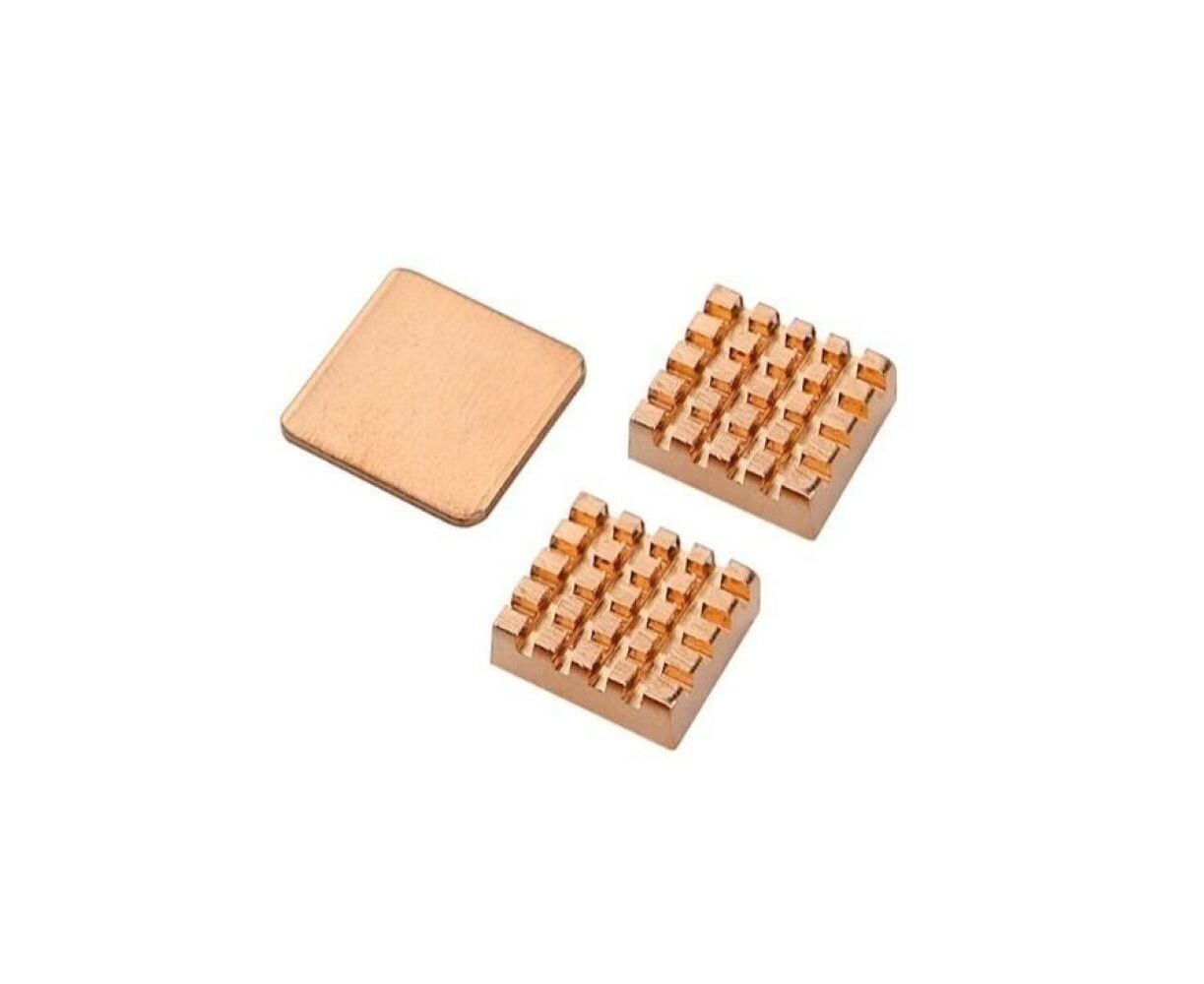 Набор радиаторов ACD RA257 медные ACD Ultra Strong Pure Copper Heatsink Set (1шт RA256+2шт RA026) (2 шт 14x12x5.5мм и 1шт 15x15x1мм)