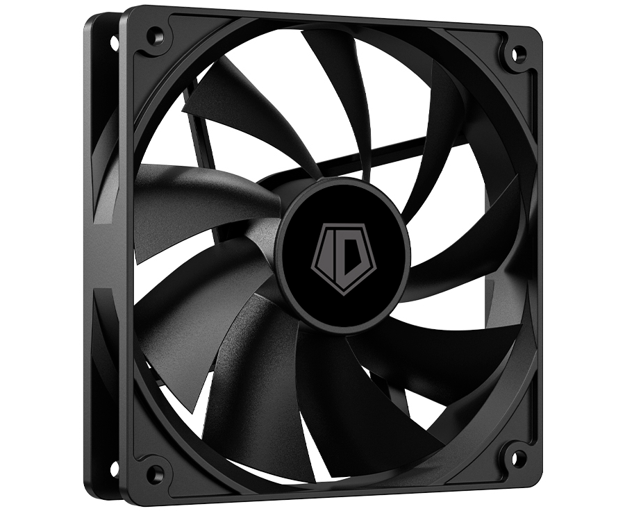 Вентилятор ID-COOLING XF-120-K 120x120x25мм (PWM, Low Noise, резиновые углы, 700-1800об/мин, черный) BOX