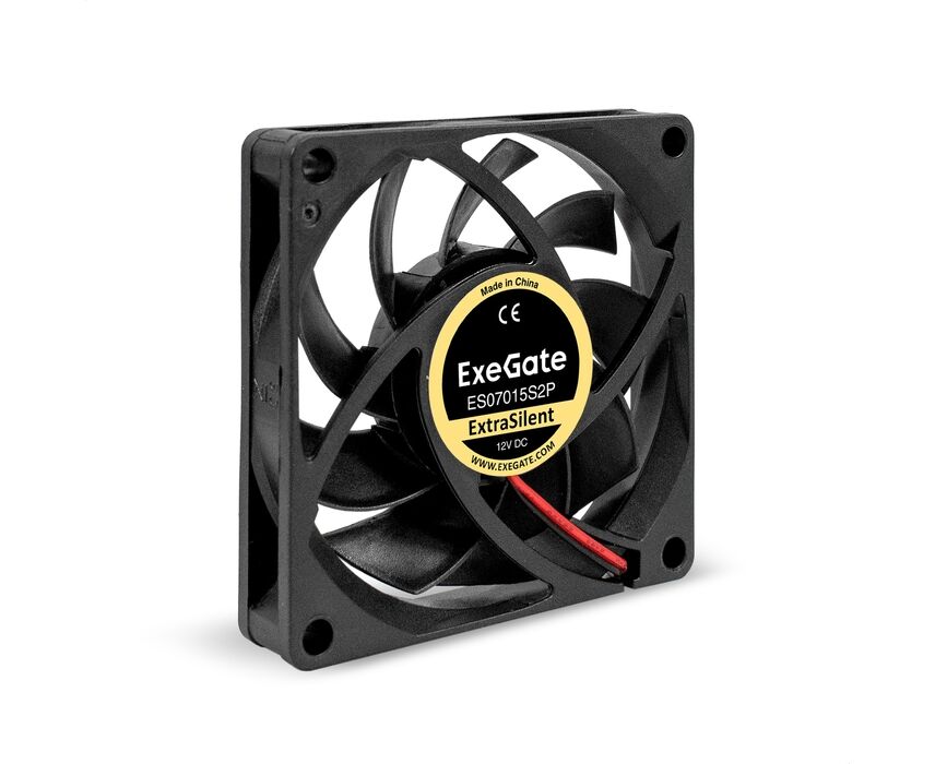 Вентилятор Exe Gate Extra Silent ES07015 S2 P EX295230 RUS (70x70x15 мм, Sleeve bearing (подшипник скольжения), 2pin, 2000 RPM, 18d BA)