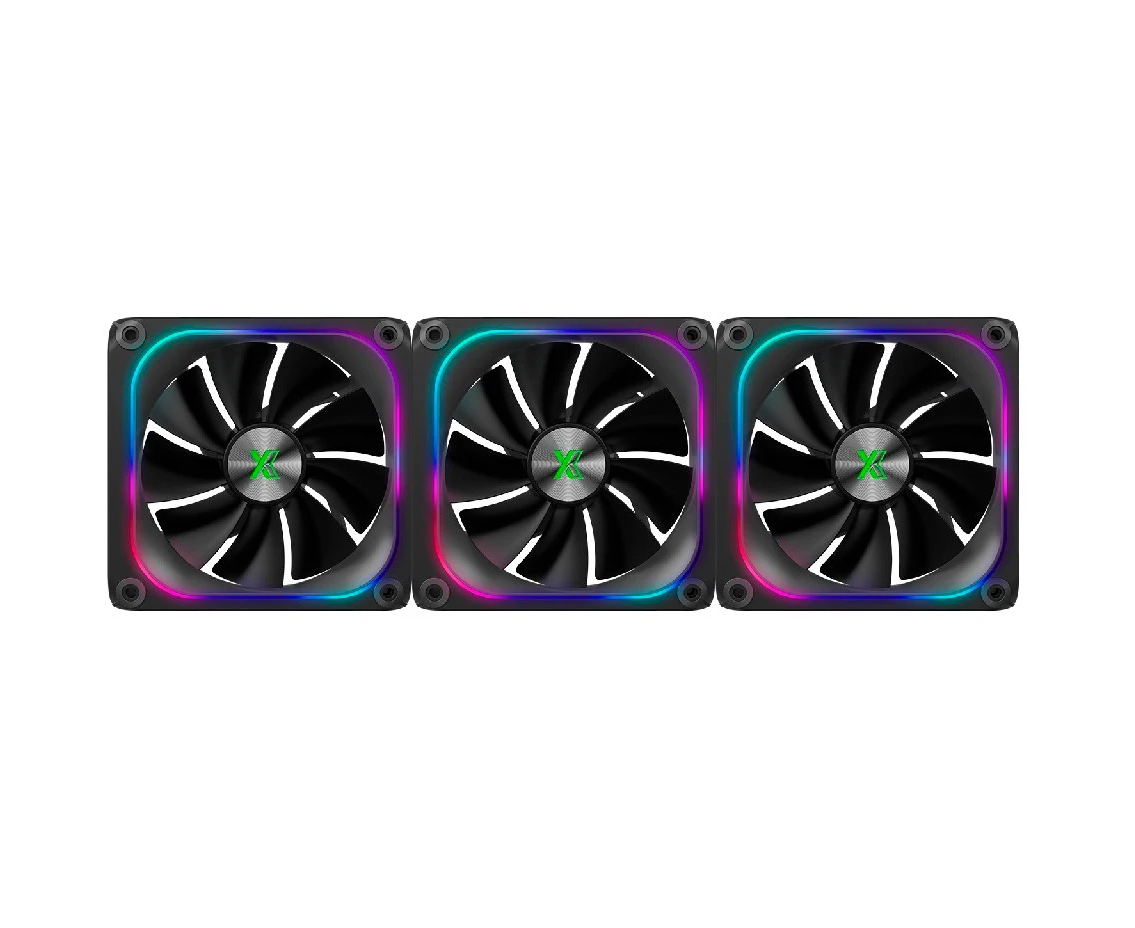 Комплект вентиляторов (3шт) XASTRA FZ120 B ARGB triple pack 120x120x28мм (PWM, FDB,ARGB, Matrix screen,контроллер, Daisy-chain соединение ,0-2000 rp)