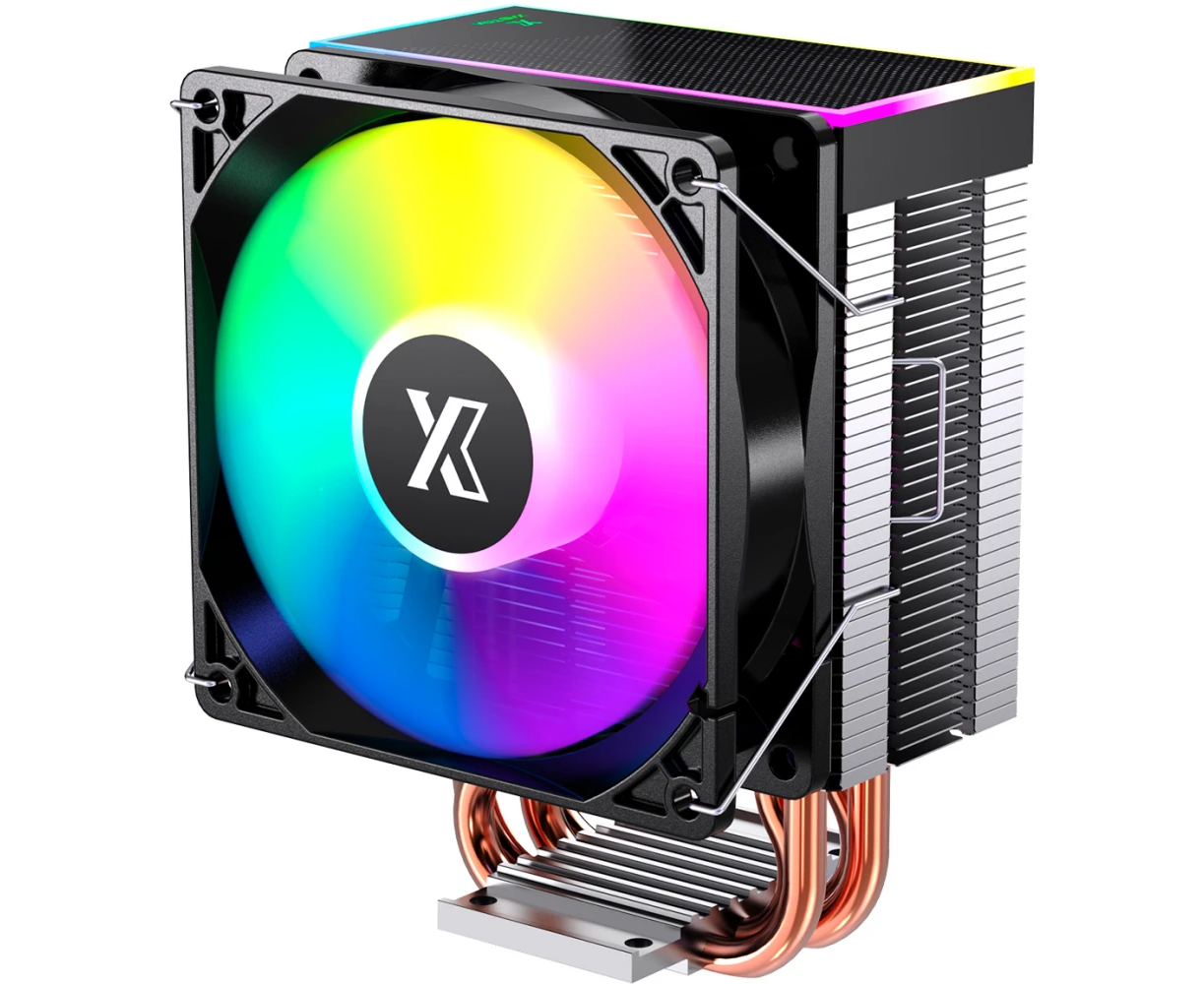 Кулер XASTRA AE904 FRGB LGA1851/1700/1200/115 X/AM5/AM4 (TDP 160 W, 4 тепл.трубки, PWM Fan FRGB 92mm, top cover with FRGB LED) RET