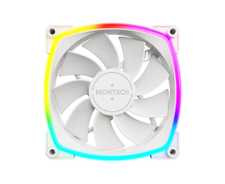 Вентилятор Montech RX120 Reverse ARGB (RX120 PWM White) 120х 120x25 белый 4-pin Ret