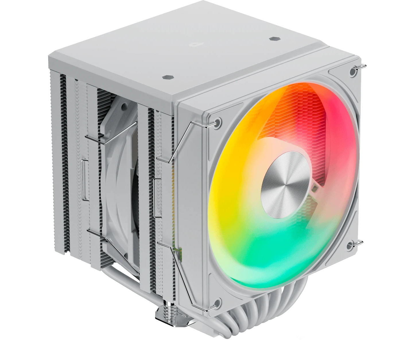 Кулер up Here UE2 TC8 White ARGB / 8 H Px6mm, 280 W TDP, dual tower, 2x120mm ARGB fans, 600-1650 RPM, 68 CFM, 25d BA
