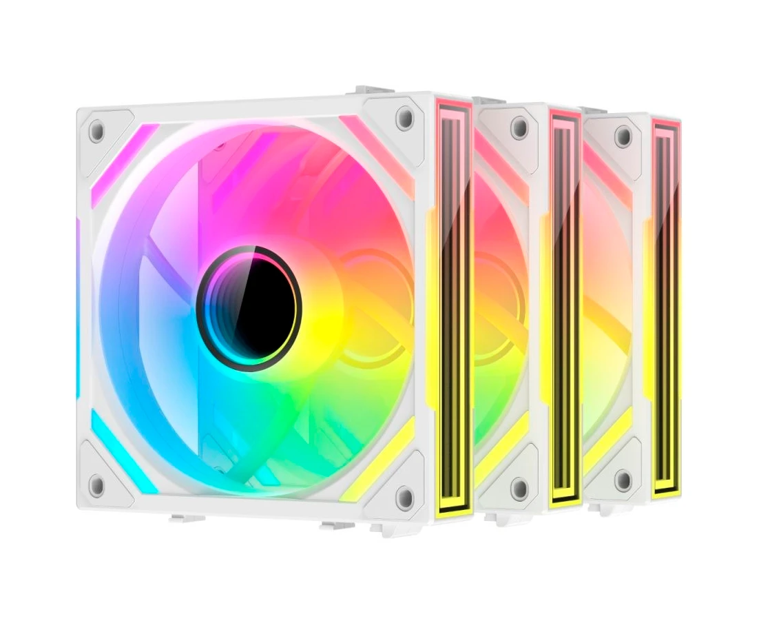 Комплект вентиляторов (3шт) XASTRA FS120 W ARGB triple pack 120x120x25мм (PWM, ARGB, Infinity lighting effect., Daisy-chain соединение, 800-2000 rpm)