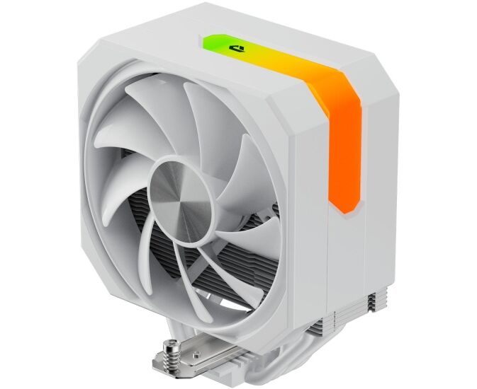 Кулер up Here UP1 TC4 White / 4 H Px6mm, 230 W TDP, single tower, 1x120mm fan, 600-1650 RPM, 68 CFM, 25d BA, ARGB cover