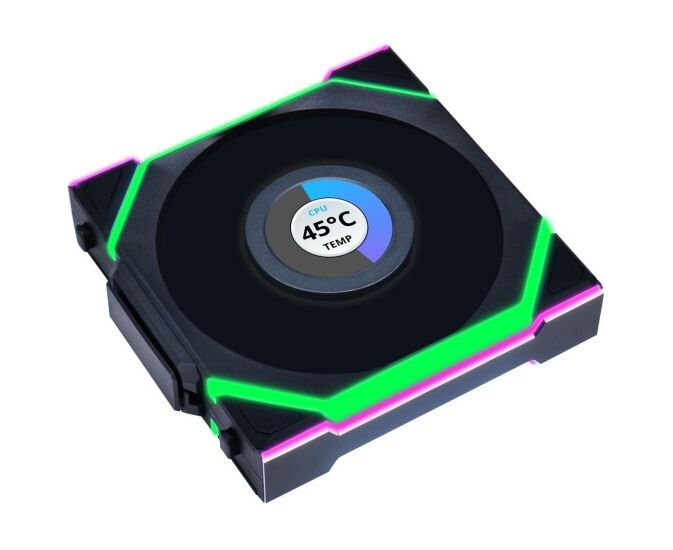 Вентилятор Lian Li UNI Fan SL Wireless LCD 120 (G99.12 SLLCD1 W1 B.R0) / 12 SLLCD1 W1 B Black / 120x124,5x28мм (1.6” LCD, PWM, ARGB, 1900 об/мин (Max.))