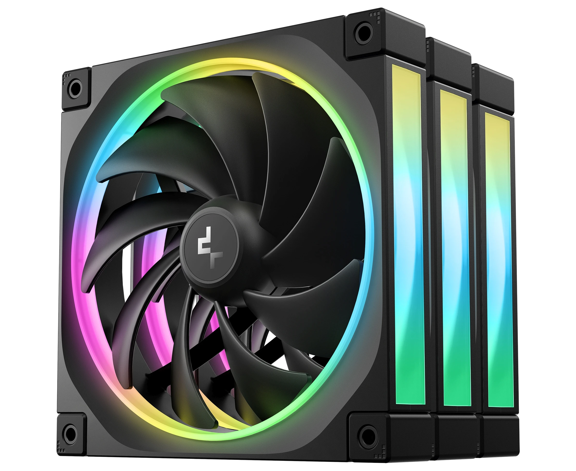 Вентилятор DEEPCOOL FL14-3 in 1 140x140x25мм (PWM, ARGB, черный, 500-1700об/мин) Color Box
