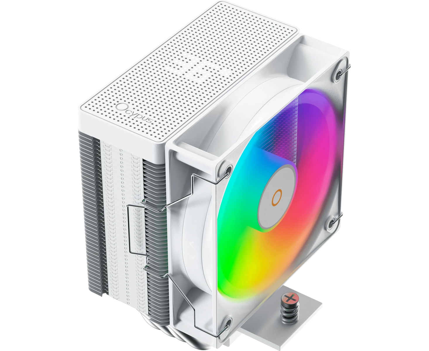 Вентилятор Ocypus Gamma A40 WH ARGB Digital, 100mm ARGB Fan, Top Display Panel, 4 Heat pipes, 4-Pin PWM, 600-2400 RPM, 29.5 DBA, Hydro Bearing, LGA115 X