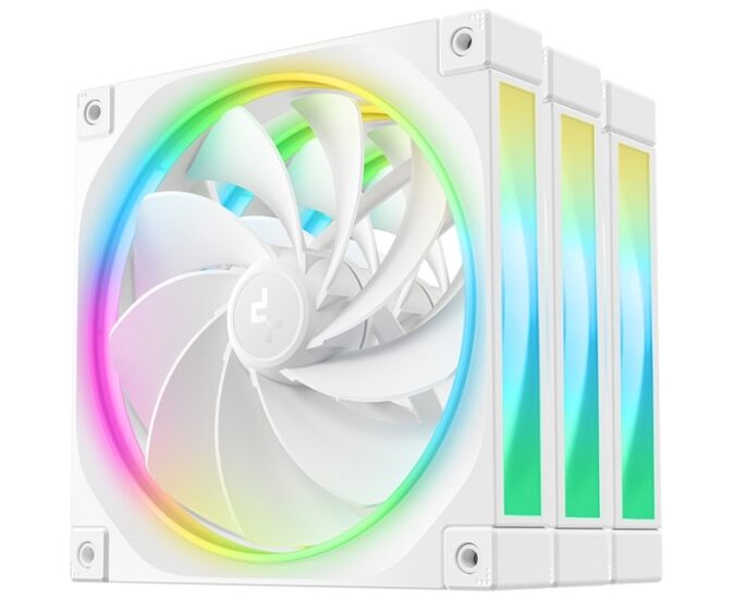 Вентилятор DEEPCOOL FL14 R WH-3 in 1 140x140x25мм Reverse (PWM, ARGB, белый, 500-1700об/мин) Color Box