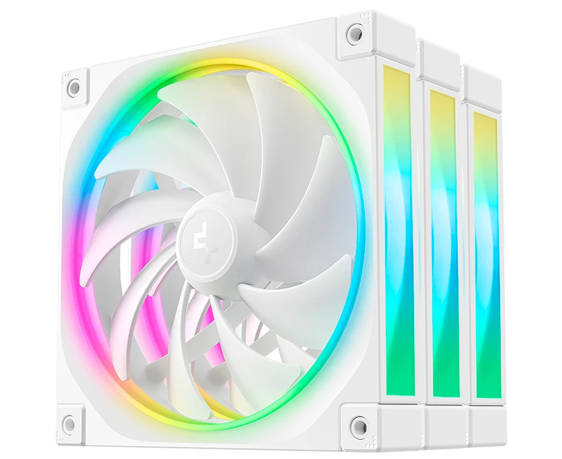 Вентилятор DEEPCOOL FL14 WH-3 in 1 140x140x25мм (PWM, ARGB, белый, 500-1700об/мин) Color Box