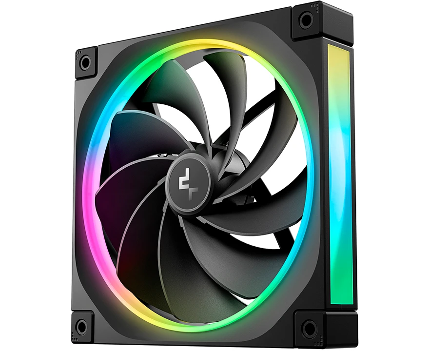Вентилятор DEEPCOOL FL14 R 140x140x25мм Reverse (PWM, ARGB, черный, 500-1700об/мин) Color Box