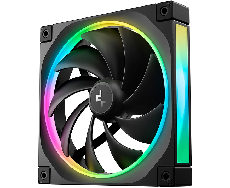 Вентилятор DEEPCOOL FL14 140x140x25мм (PWM, ARGB, черный, 500-1700об/мин) Color Box