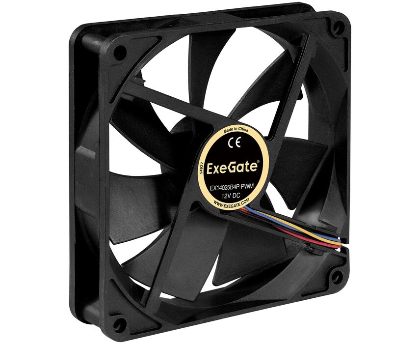 Вентилятор Exe Gate EX14025 B4 P-PWM EX288929 RUS (140x140x25 мм, двойной шарикоподшипник, 4pin, PWM, 28d BA)