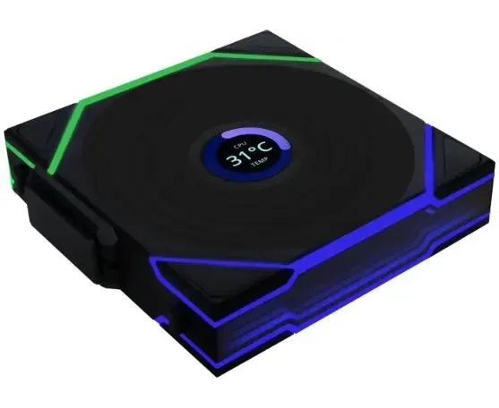 Вентилятор Lian-Li Uni Fan TL Wireless LCD 120 LCD Reverse ARGB (G99.12 RTLLCD1 W1 B.R0) 120х 124x28 черный 4-pin 31д Б Ret