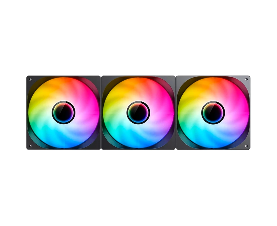 Вентилятор JONSBO ZW-140 BR (3 in 1) 140х 140х 26мм Reverse (PWM, ARGB LED, 800-1400об/мин, черный) Retail