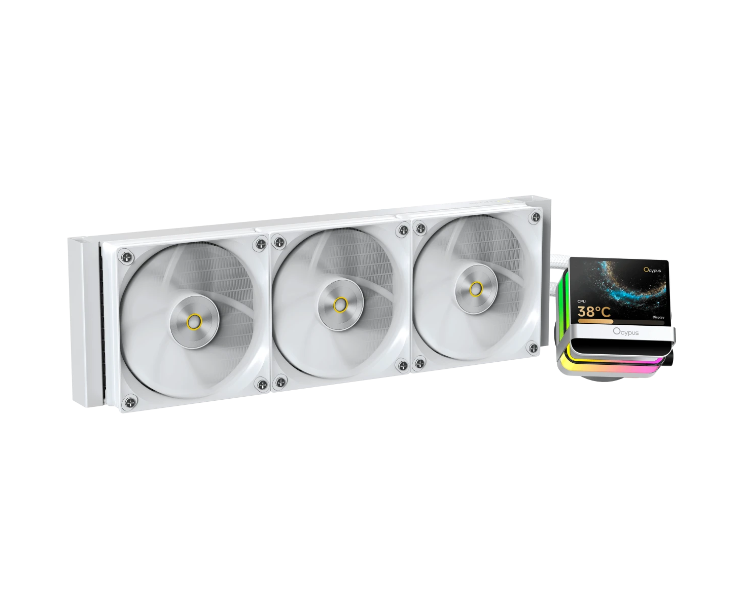 Вентилятор Ocypus Sigma L36 Pro WH, 360mm, LCD Pump, 3x120mm FDB fans, LGA115 X/1200/1700/18 XX, AM4/AM5