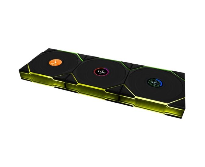 Комплект вентиляторов (3шт.) Lian Li Uni Fan TL Wireless LCD 120 (G99.12 TLLCD1 W3 B.R0)/12 TLLCD1 W3 B Black/120x124x28мм (PWM, ARGB, 1900 об/мин (Max.))