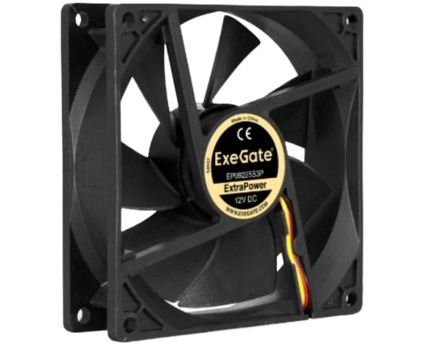 Вентилятор Exegate EX09225 B3 P-24 EX297087 RUS 92x92x25 mm, 2750rpm, 51.3 CFM, 35d Ba, 3-pin