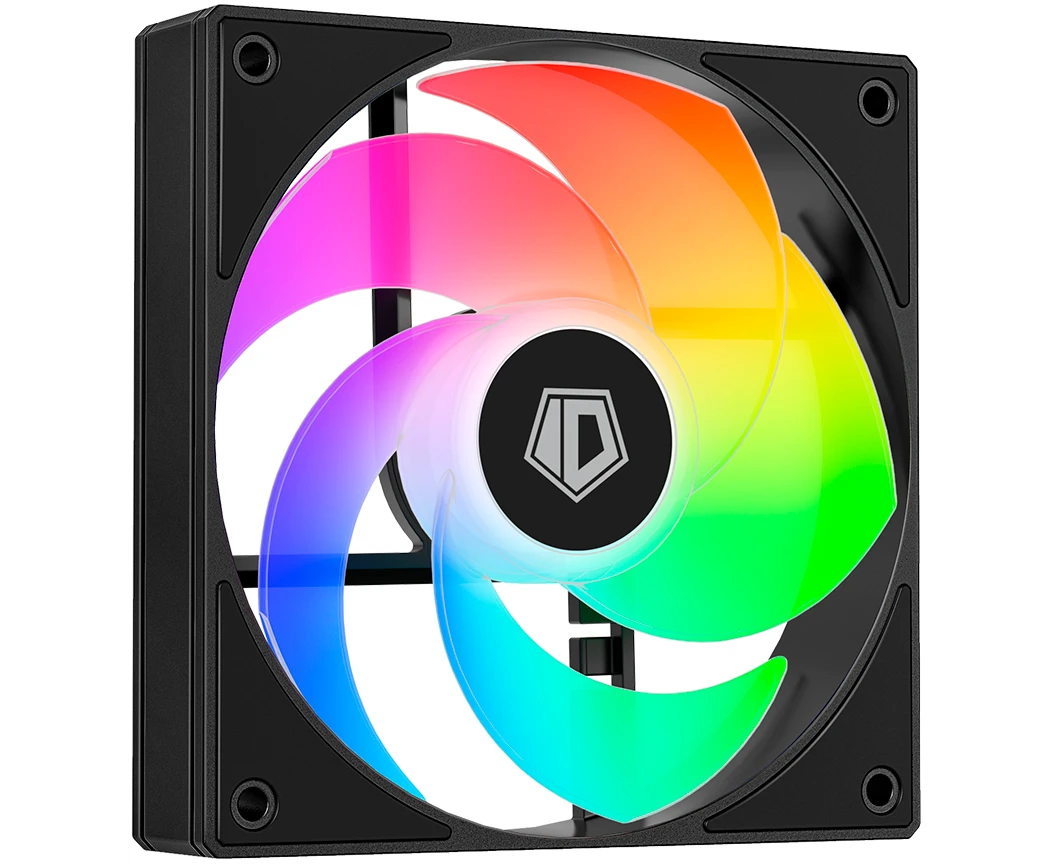 Вентилятор ID-COOLING AS-120-ARGB-KR 120x120x25мм reverse (PWM, резиновые углы, черный, 300-2000об/мин, супертихий) BOX