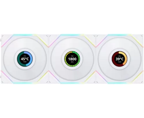 Вентилятор LIAN LI Uni Fan TL LCD (G99.12 TLLCD3 W.00) 120mm 1900 RPM s RGB White (3pcs)