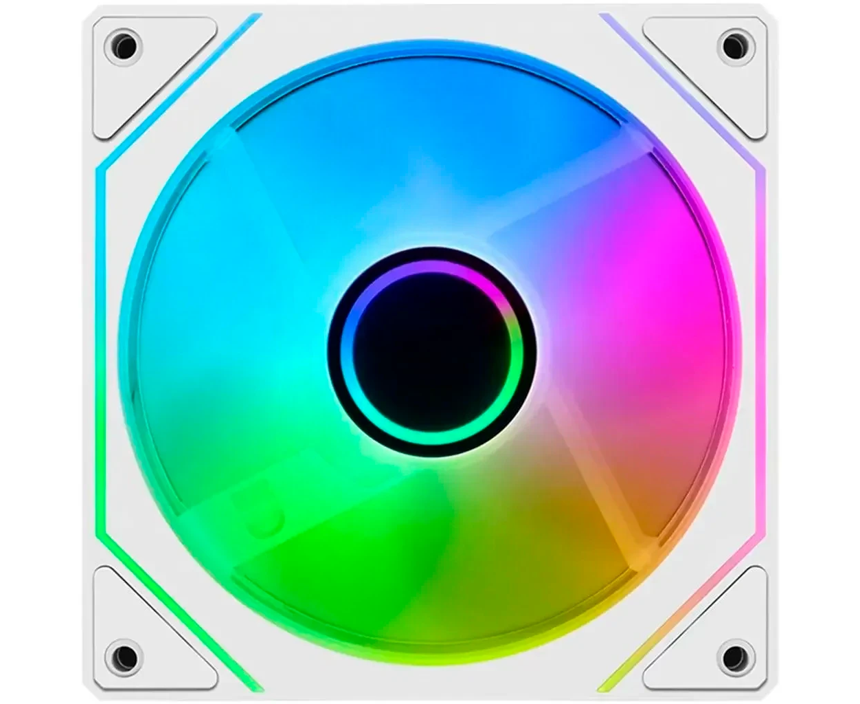 Вентилятор BLOODY CF-12, LCD (cf-12-argb120-wh) 120мм, 4-pin, 1800об/мин, 11 - 32 д Б, ARGB, белый, Ret