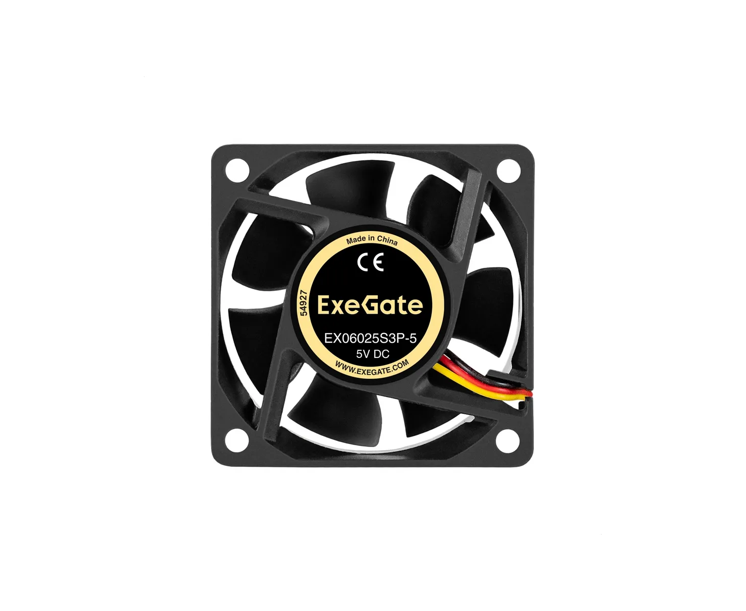 Вентилятор Exegate EX06025 S3 P-5 EX297003 RUS 5 В DC (60x60x25 мм, Sleeve bearing (подшипник скольжения), 3pin, 3500 RMP, 25,3d BA)