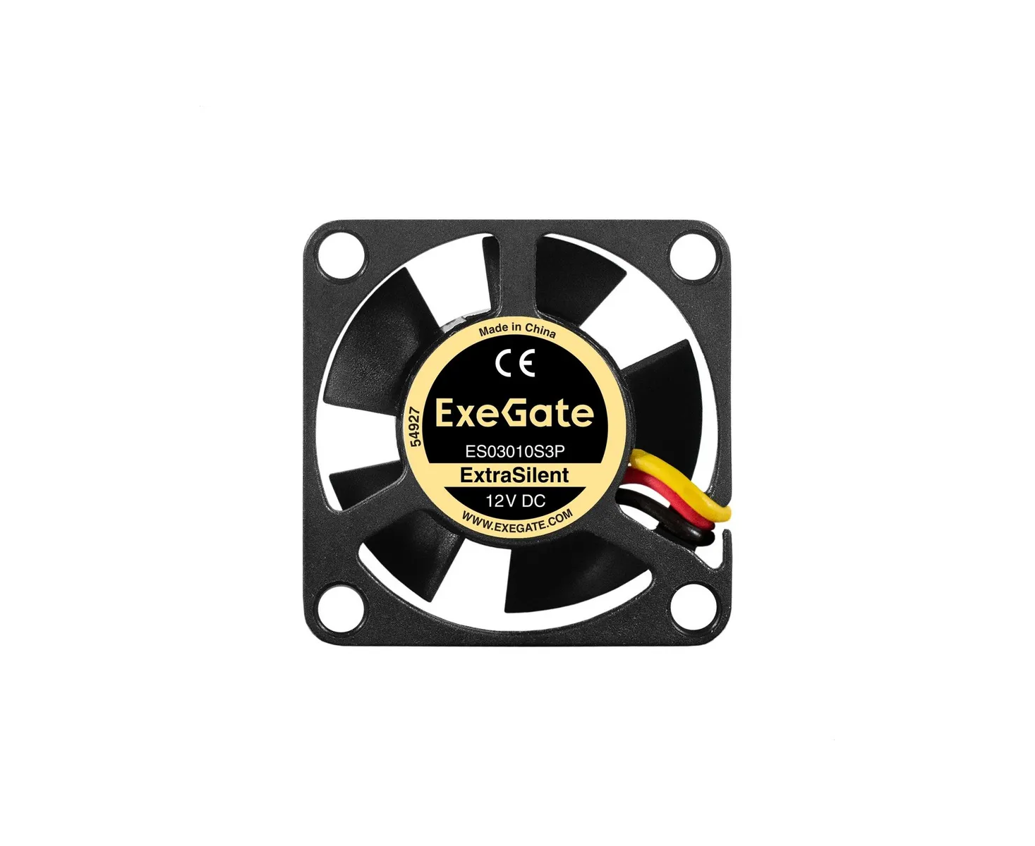Вентилятор Exegate Extra Silent ES03010 S3 P EX297008 RUS 12 B DC (30x30x10 мм, Sleeve bearing (подшипник скольжения), 3pin, 10000 RPM, 27d BA)