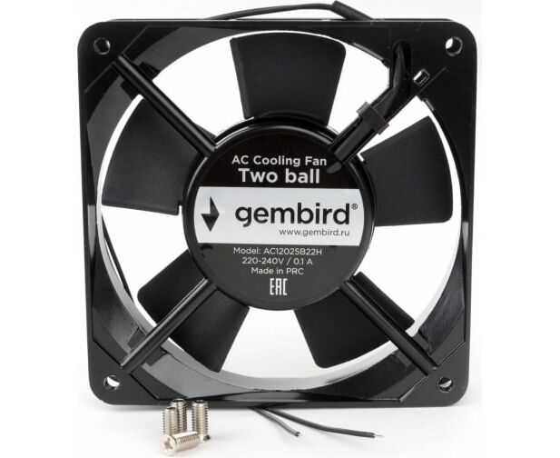 Вентилятор Gembird AC12025 B22 H 120x120x25 AC 220 подшипник 2 pin провод 30 см