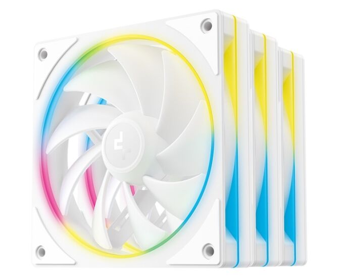 Вентилятор DEEPCOOL FL12 SE WH 3 In 1 120x120x25мм (PWM, ARGB, белый, 400-1900об/мин) Color Box