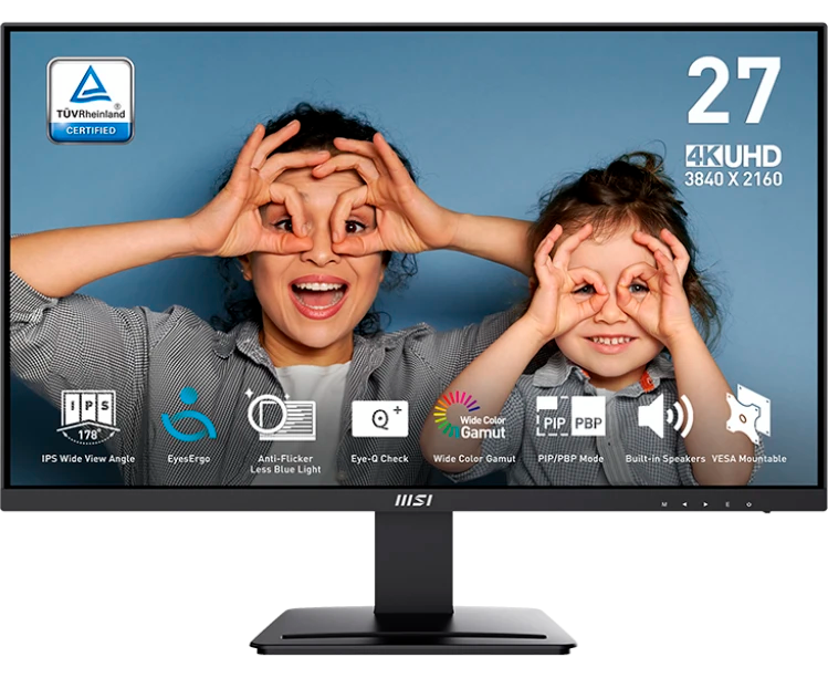 Монитор MSI Pro MP273 U (9 S6-3 PB4 CH-247) Black IPS, 3840x2160, HDMI+HDMI+DP, 4 ms, 178гр./178гр., 300 cd/m, 1000:1 (100 M:1), 60 Hz